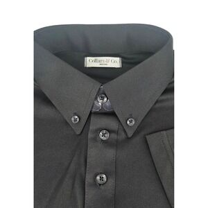 NWOT Collars and Co Oxford Button Down Collar Polo Black Medium